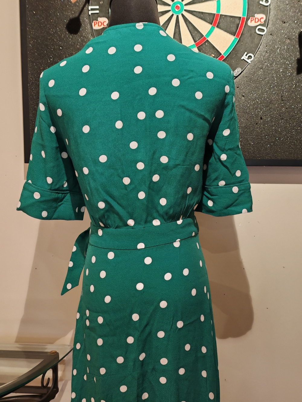 &Other Stories Green Polka Dot Midi Wrap Dress. - Picture 5 of 12